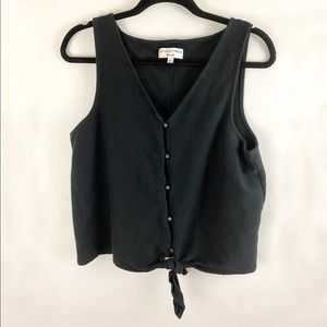 Madewell Texture & Thread black knot tank top
